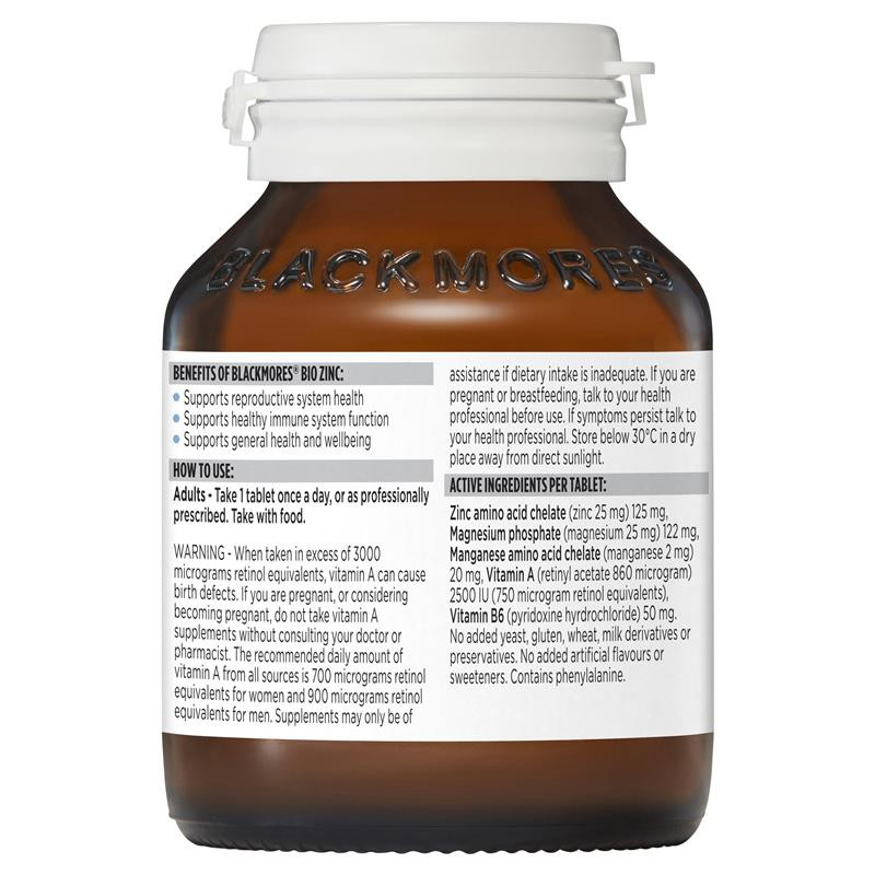 blackmores bio zinc 168v
