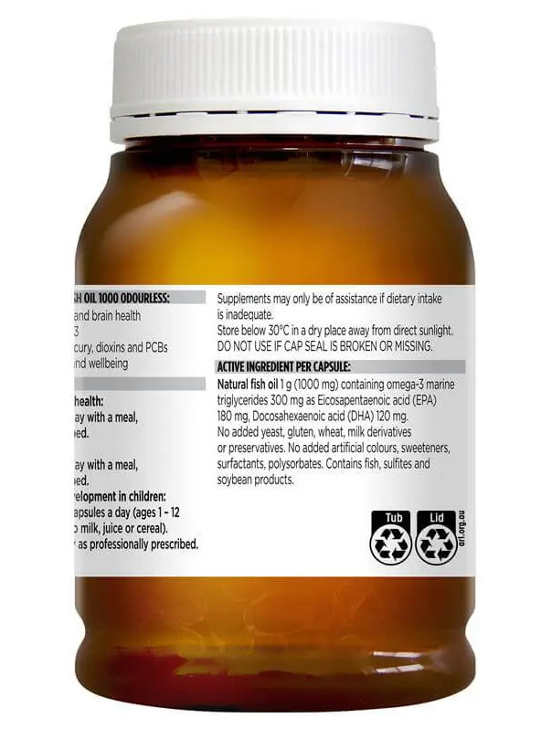 blackmores fish oil 1000mg odourless 200c