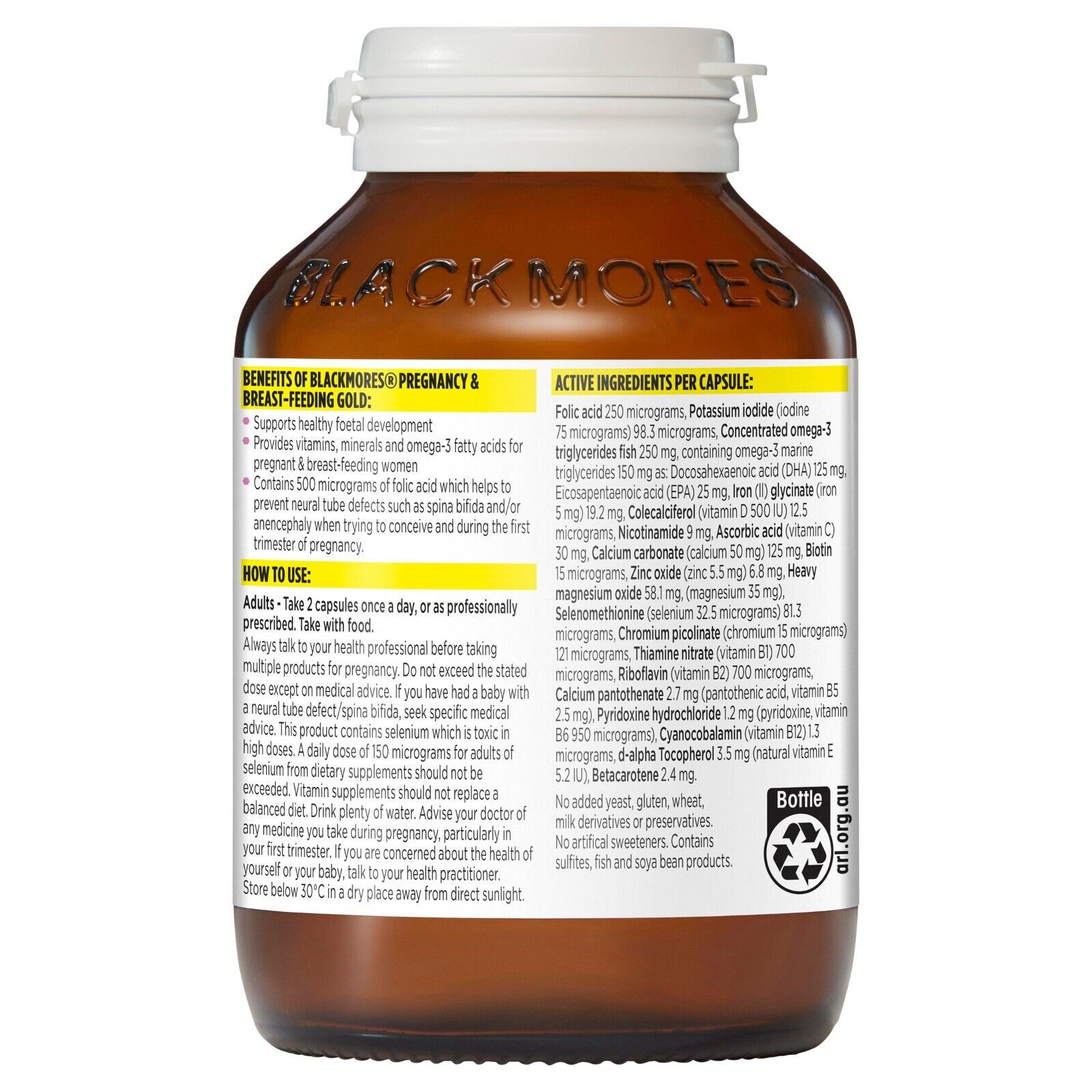 blackmores pregnancy breastfeeding gold 120c