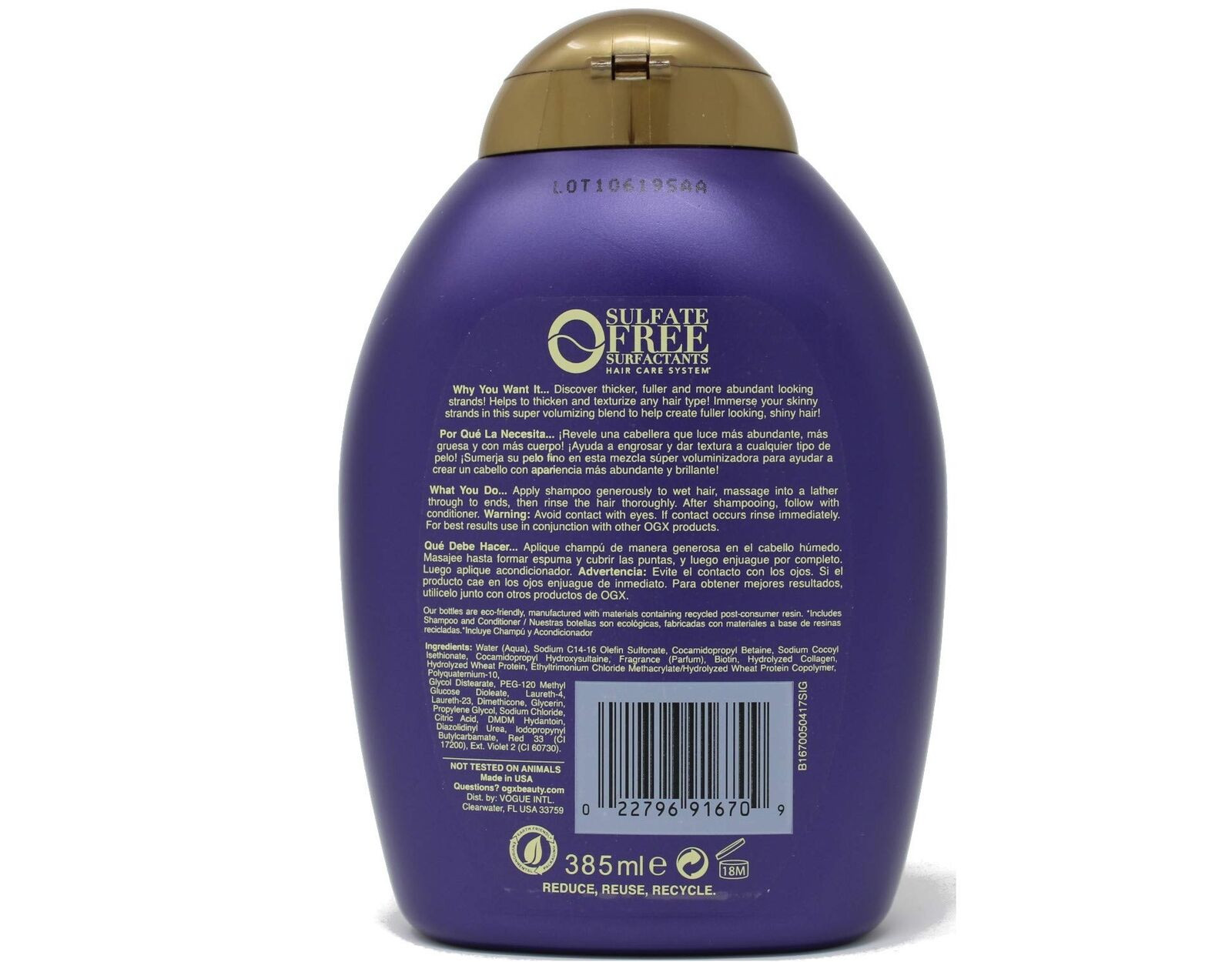 ogx biotin collagen shampoo 385ml