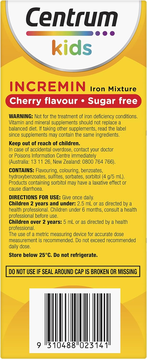 centrum kids incremin iron mixture 200ml