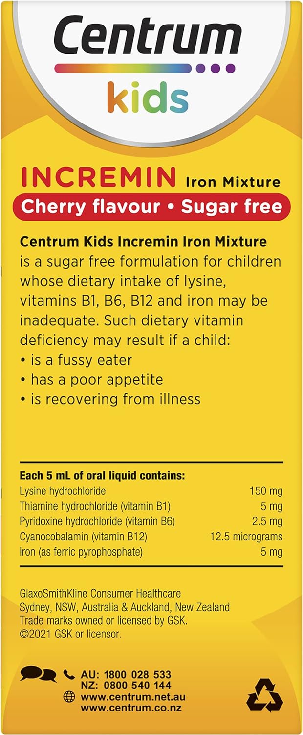 centrum kids incremin iron mixture 200ml
