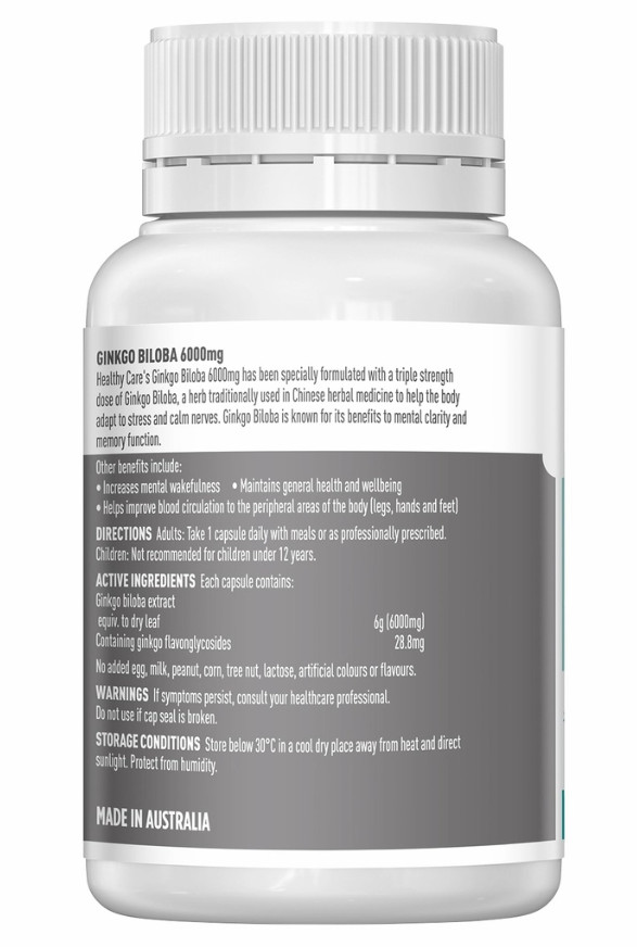 healthy care brain booster ginkgo 6000