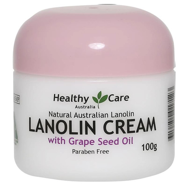 healthy care lanolin cream with grape seed 100g