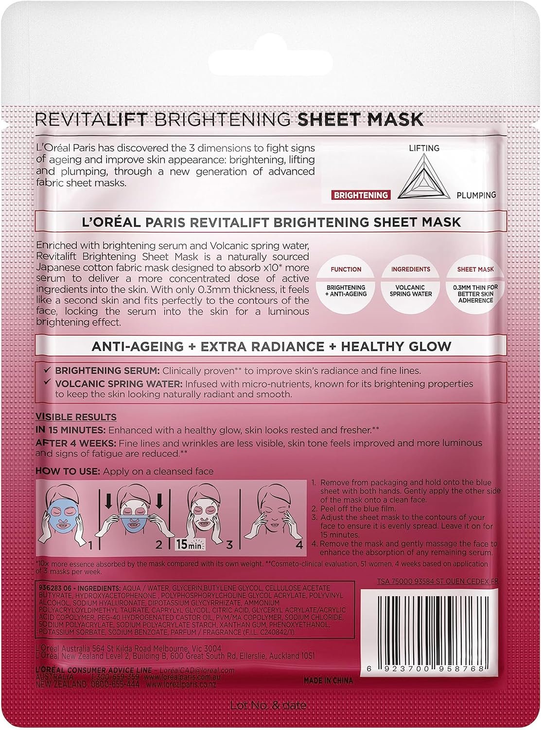 loreal revitalift brightening mask