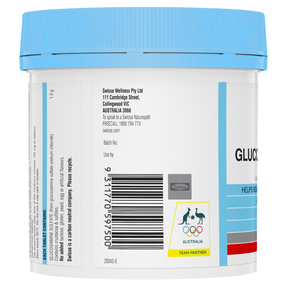 swisse glucosamine sulfate 1500mg 180t