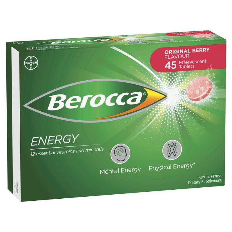 berocca energy vitamin b & c original berry flavour 45 pack