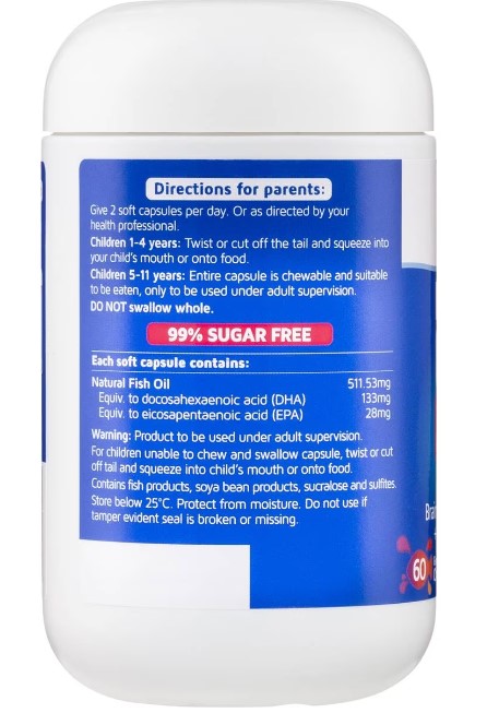 nature way kids smart bursts high dha omega3 fo trio 60c