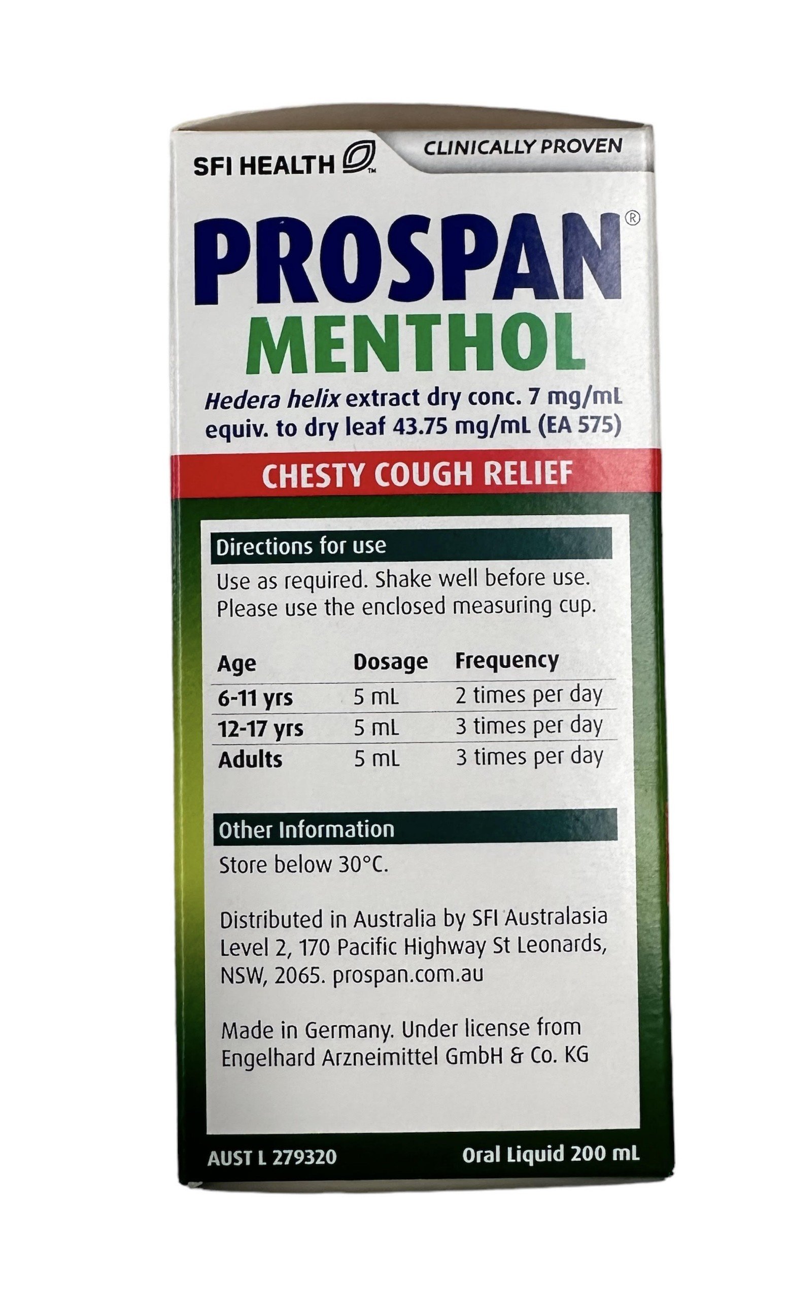 prospan menthol chesty cough relief 200ml