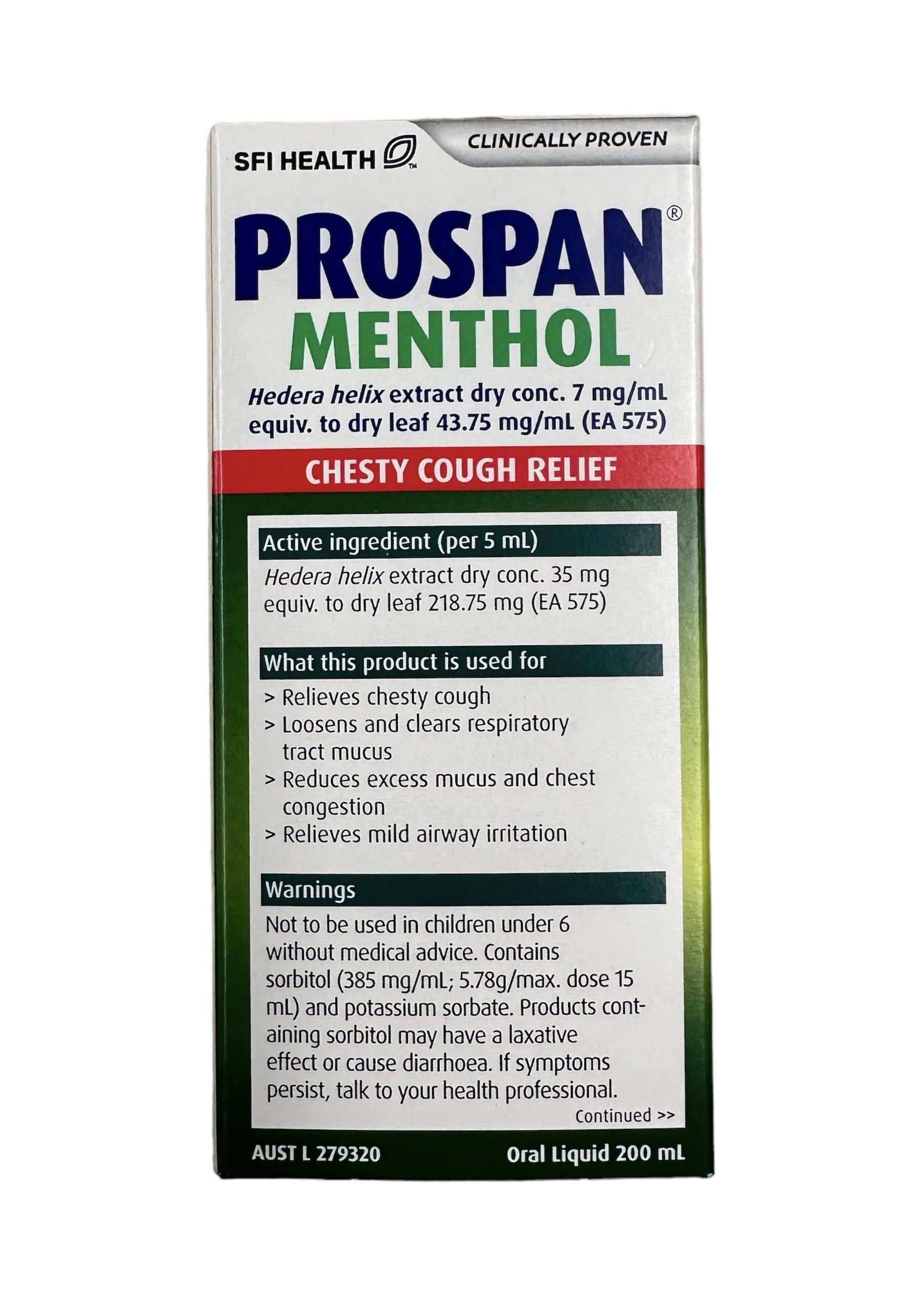 prospan menthol chesty cough relief 200ml