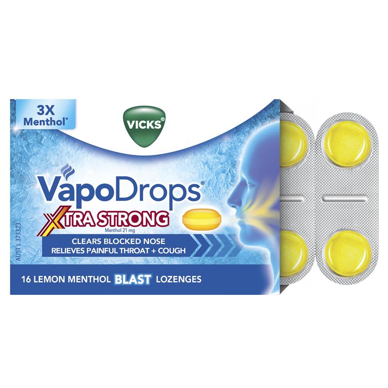 vicks vapodrops extra strong 16 lemon menthol