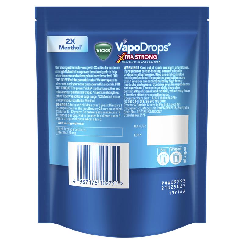 vicks vapodrops extra strong 16 menthol