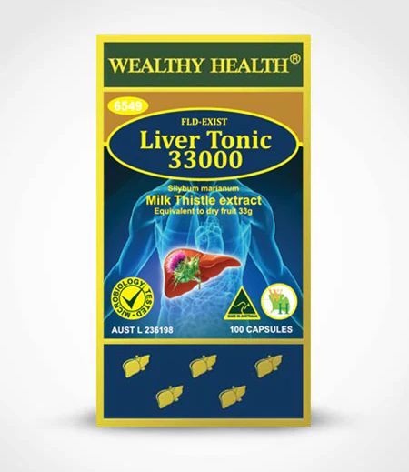 wealthy health liver tonic 33000 100 capsules (expiry 8/26)