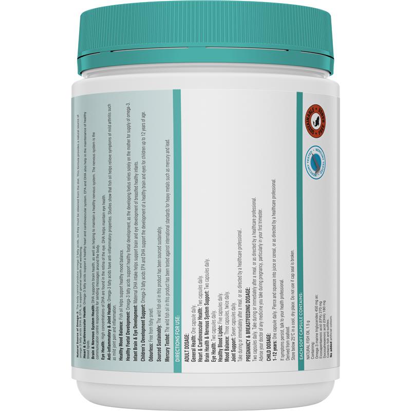 swisse odourless high strength wild fish oil 200v