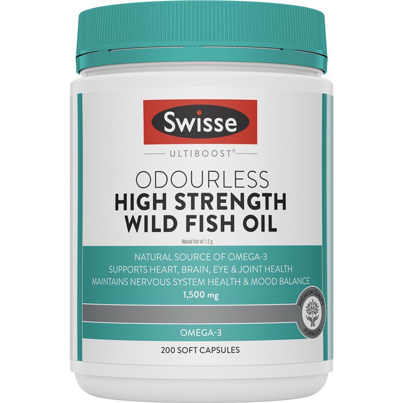 swisse odourless high strength wild fish oil 200v